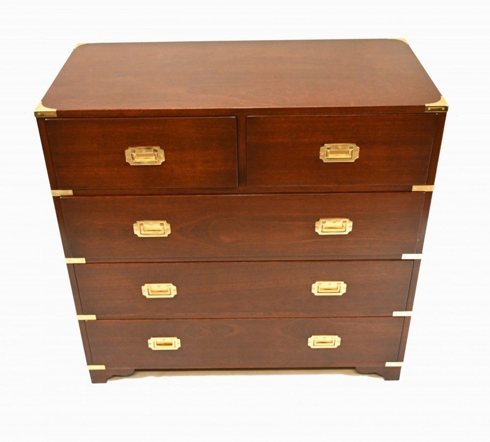Mahogany Campaign Chest Of Drawers Colonial Furniture photo vinterior