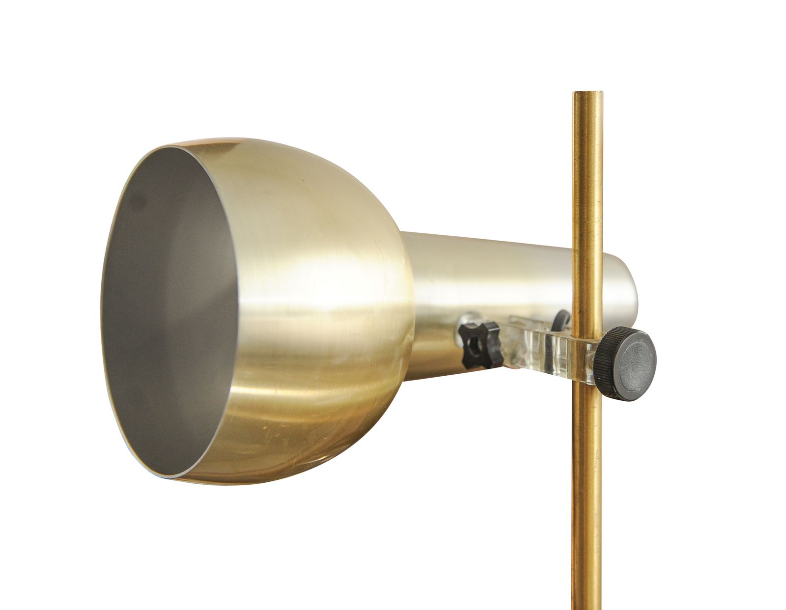 Koch & Lowy Gold Brushed Aluminium Adjustable Twin Floor Light With Multi Directional Spot Lamps 1970's Ol photo buy