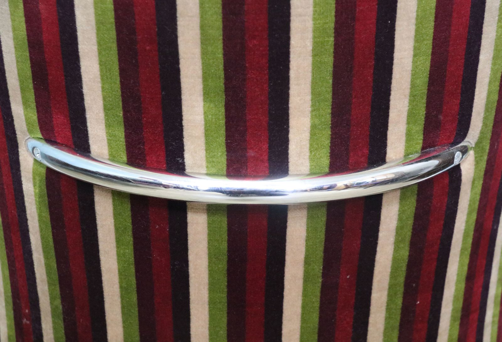 photo buy A Lovely Set Of 4 Vintage Striped Upholstery And Chrome Framed Bow Back Tub Chairs