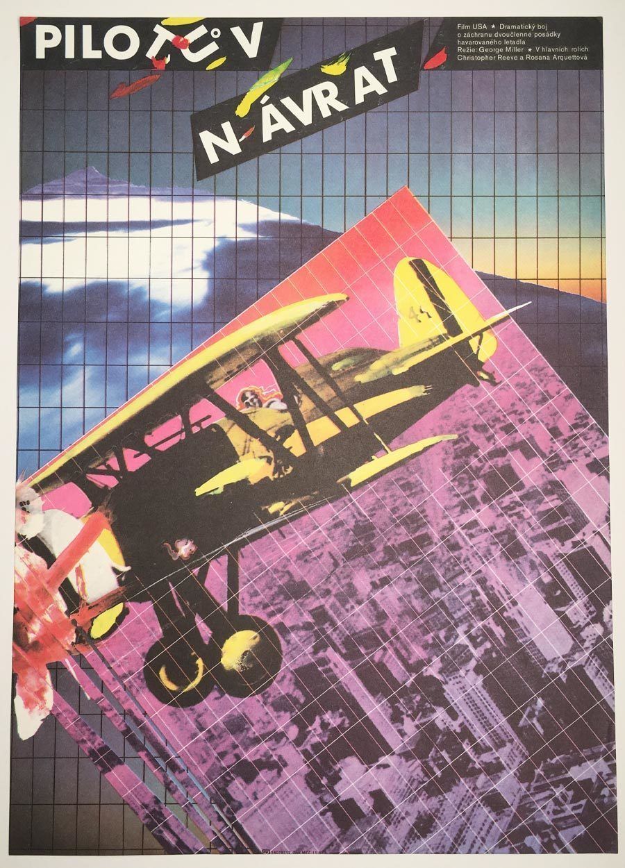 Original Film Poster, The Aviator, Zdeněk Ziegler, 1987, Genuine Czech Vintage Print
