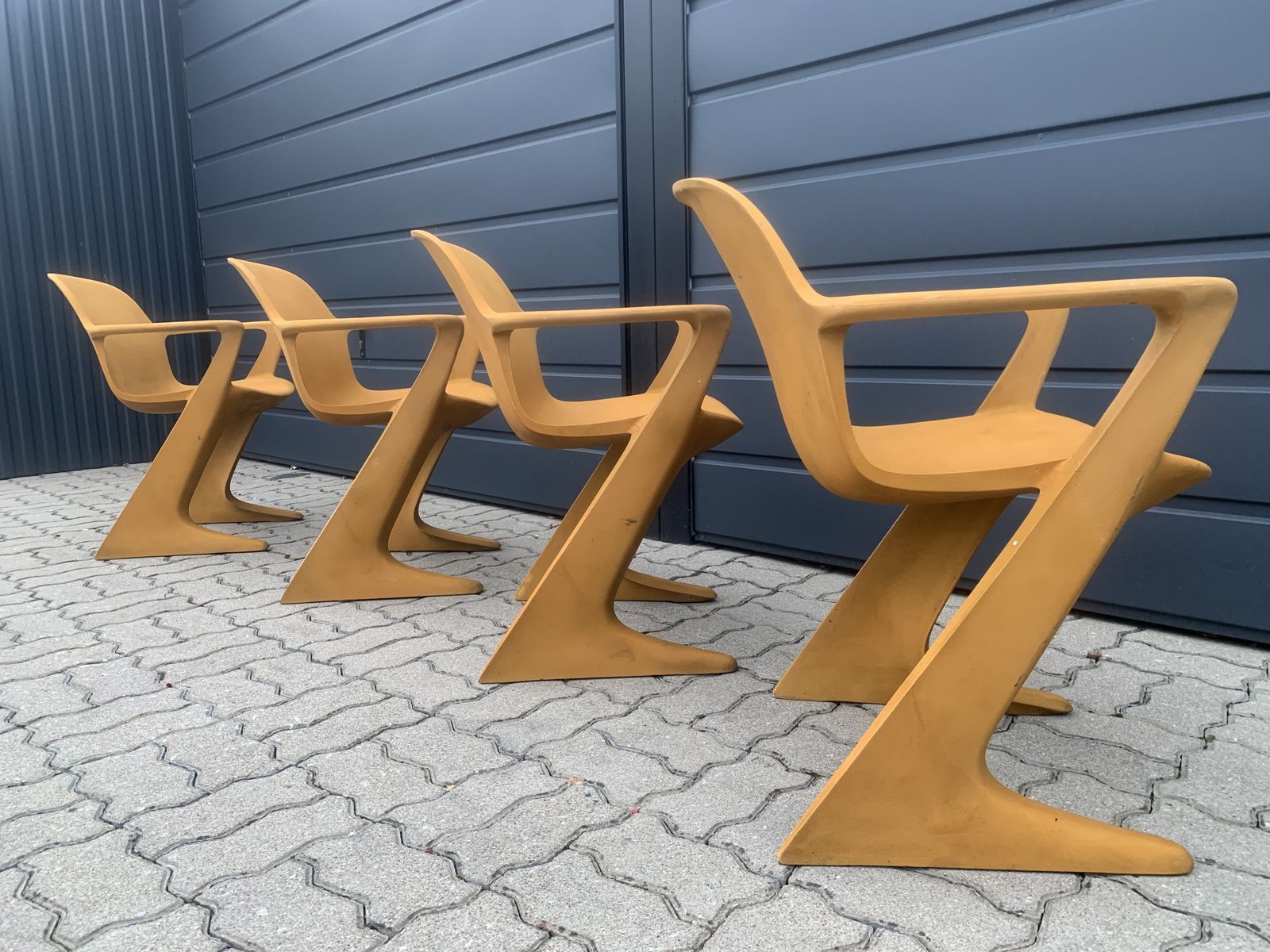 Set Of 4 Kangaroo Chairs Designed By E.Mockl & Siegfried Mehl photo vinterior