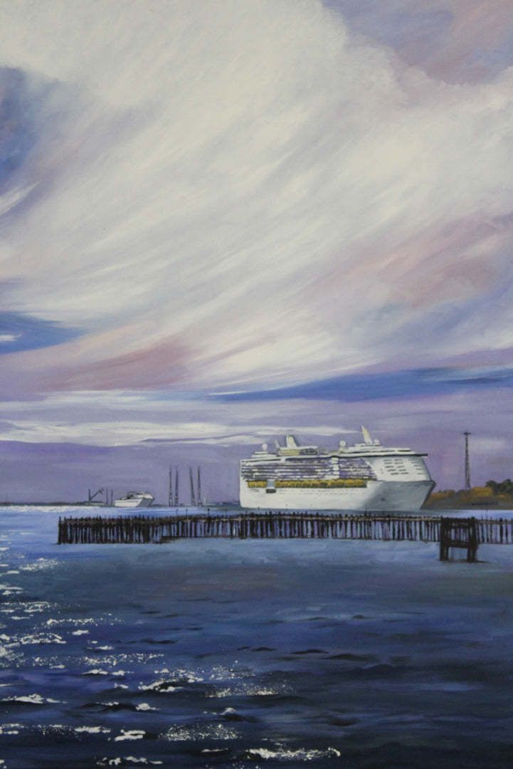 Large Seascape Oil Painting, Mid 20th Century photo for sale