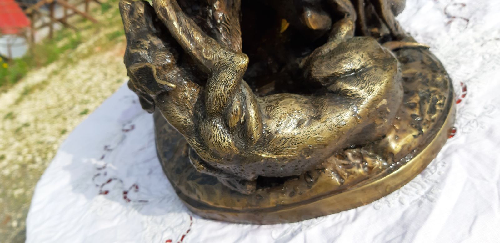 photo buy 19th Century Bronze, Boar And 6 Dogs,