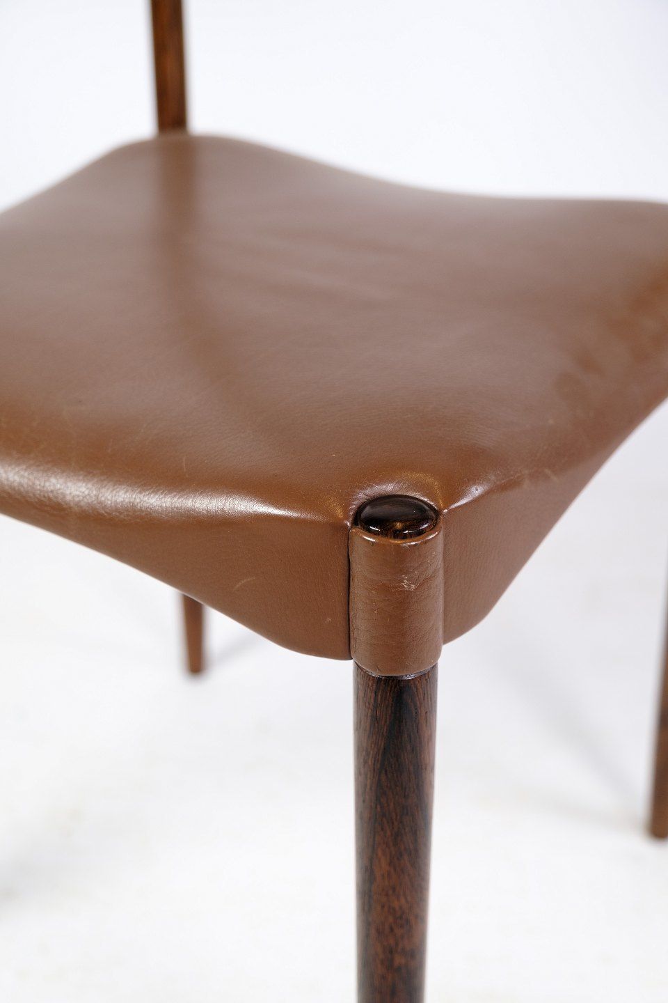 A Set Of 6 Chairs Of Danish Design Made In Solid Rosewood With Brown Leather From 1960s. photo Furniture