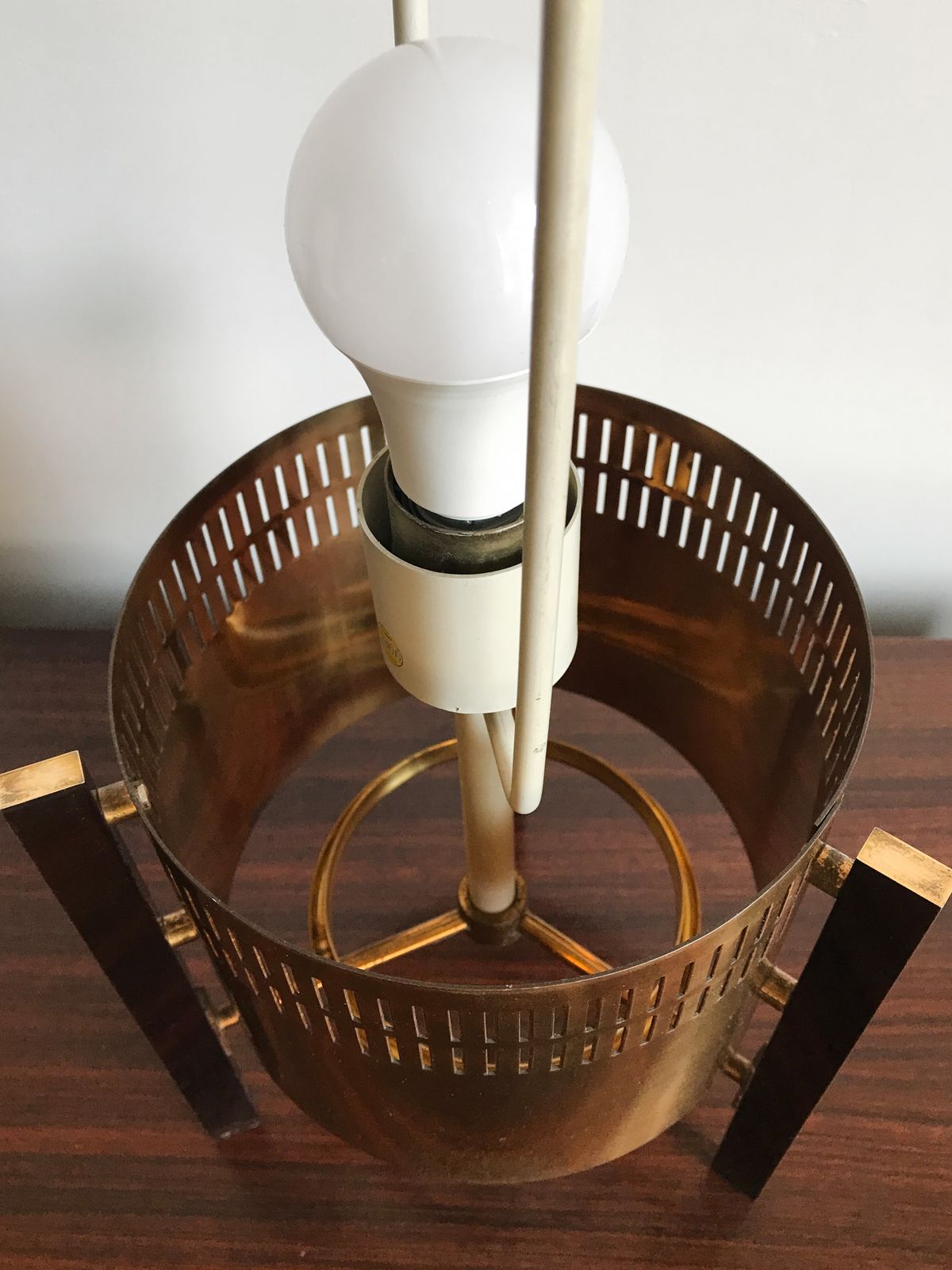 photo vinterior Italian Stilnovo Brass Glass Table Lamp, 1950s