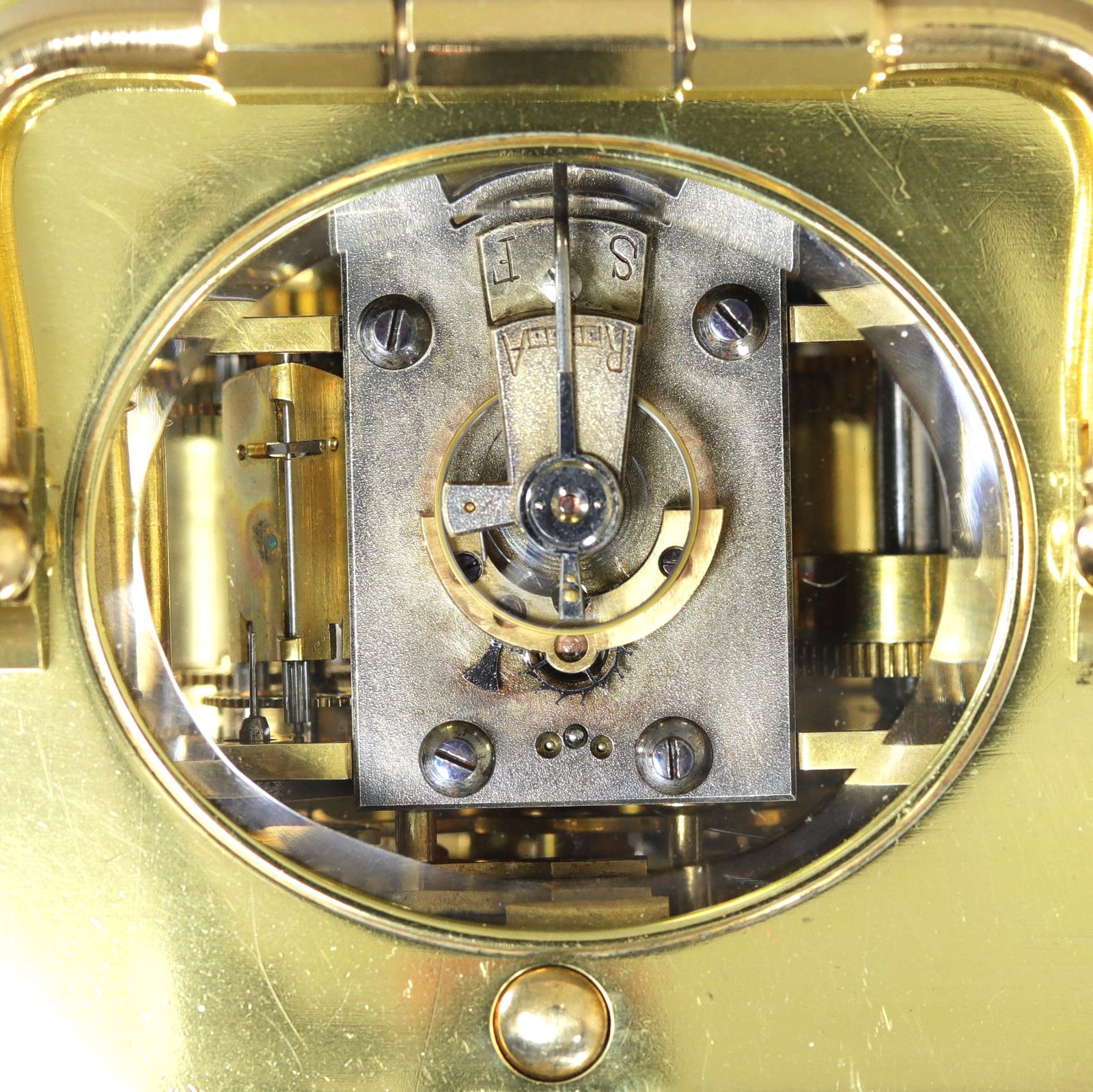 photo vinterior Antique French Striking Repeat Carriage Clock With Alarm By Leroy & Cie C1900