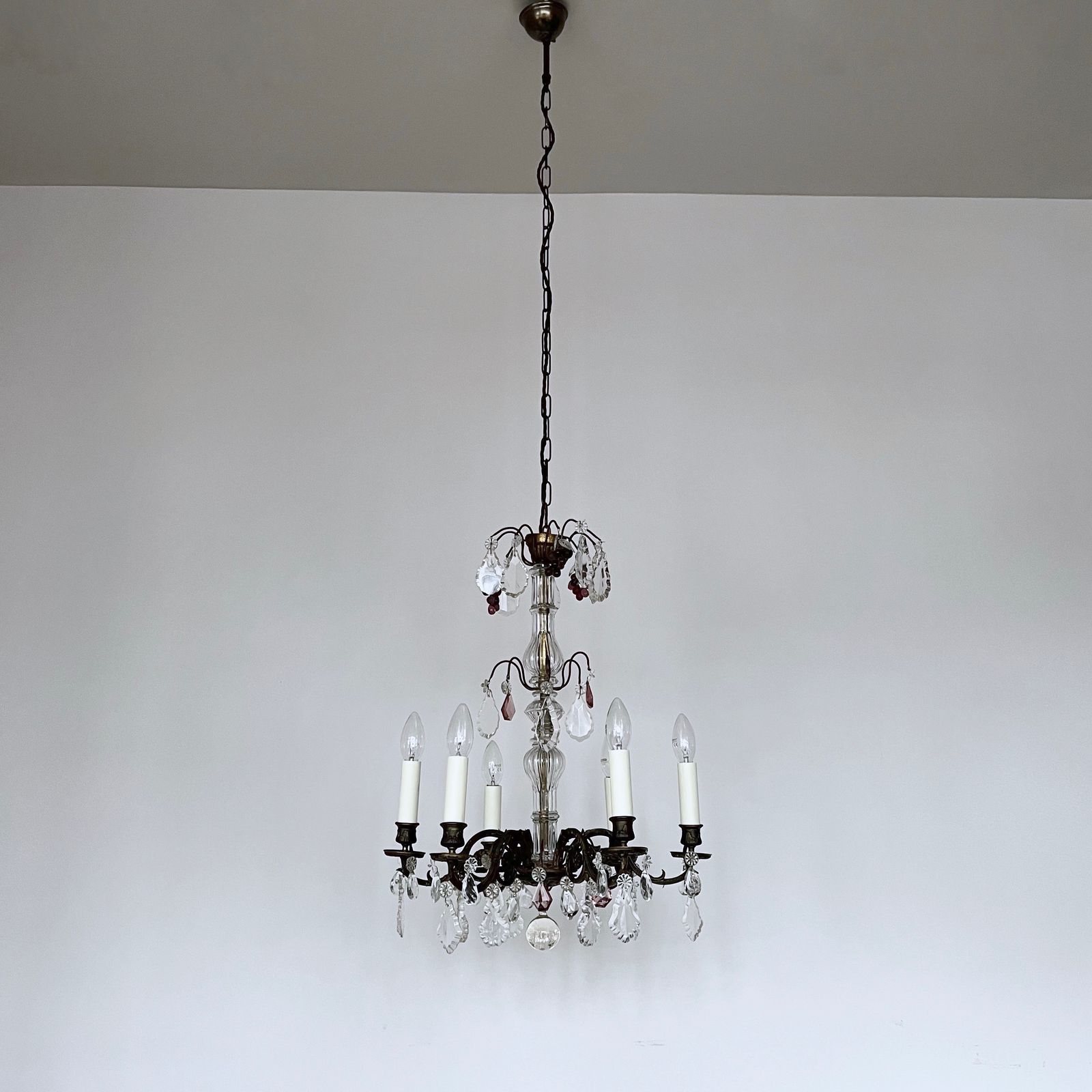 Early 1900s French Newly Electrified Candelabra Chandelier photo 1395.0