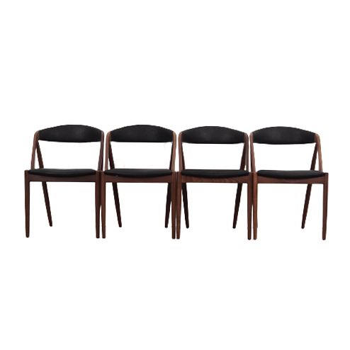 Set Of Four Teak Chairs, Danish Design, 70s, Made In Denmark
