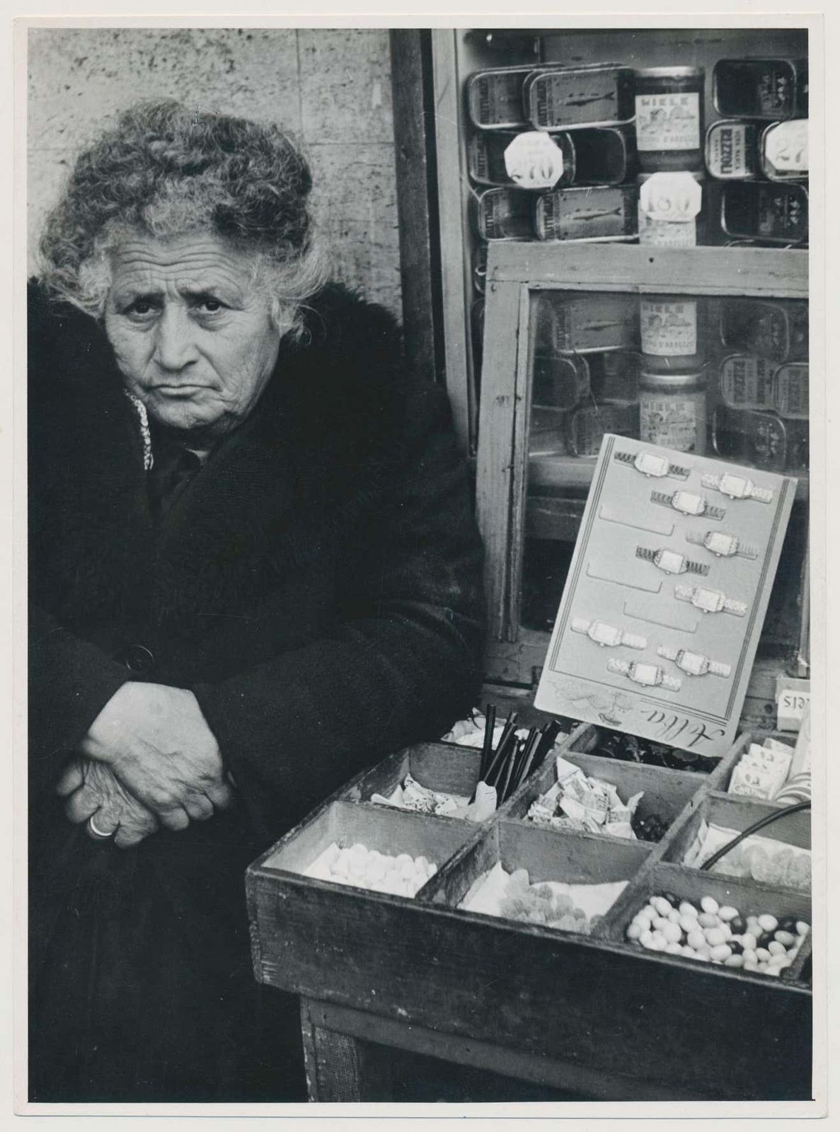 Erich Andres Woman, Market, Street Photography, Silver Gelatine Print, Italy 1950s,