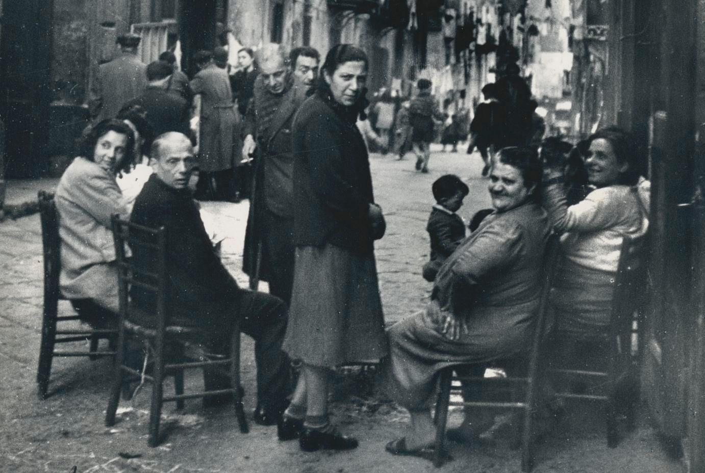 Erich Andres Naples   People Sitting On The Streets, Italy 1950s photo furniture