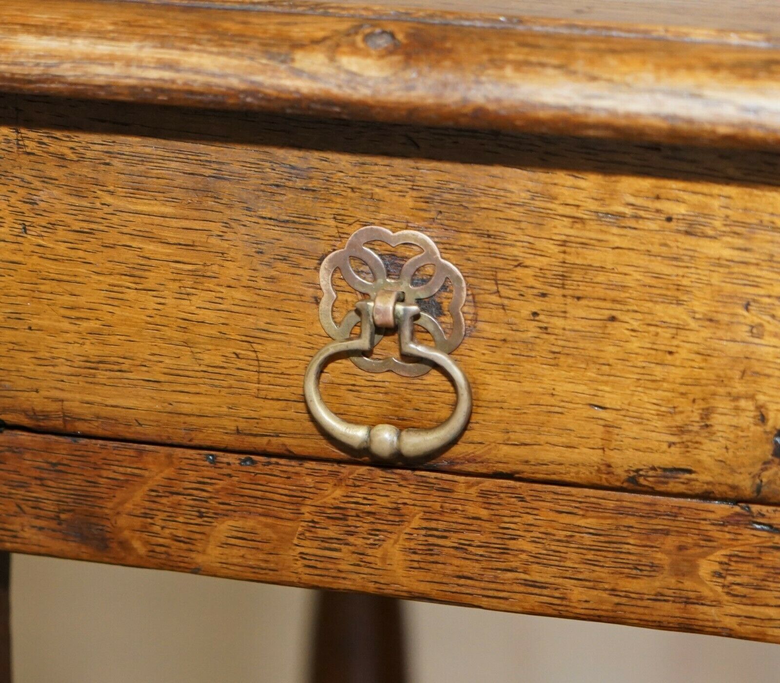 Antique Circa 1700 English Oak Jointed Lowboy Side Table With Single Drawer photo Furniture