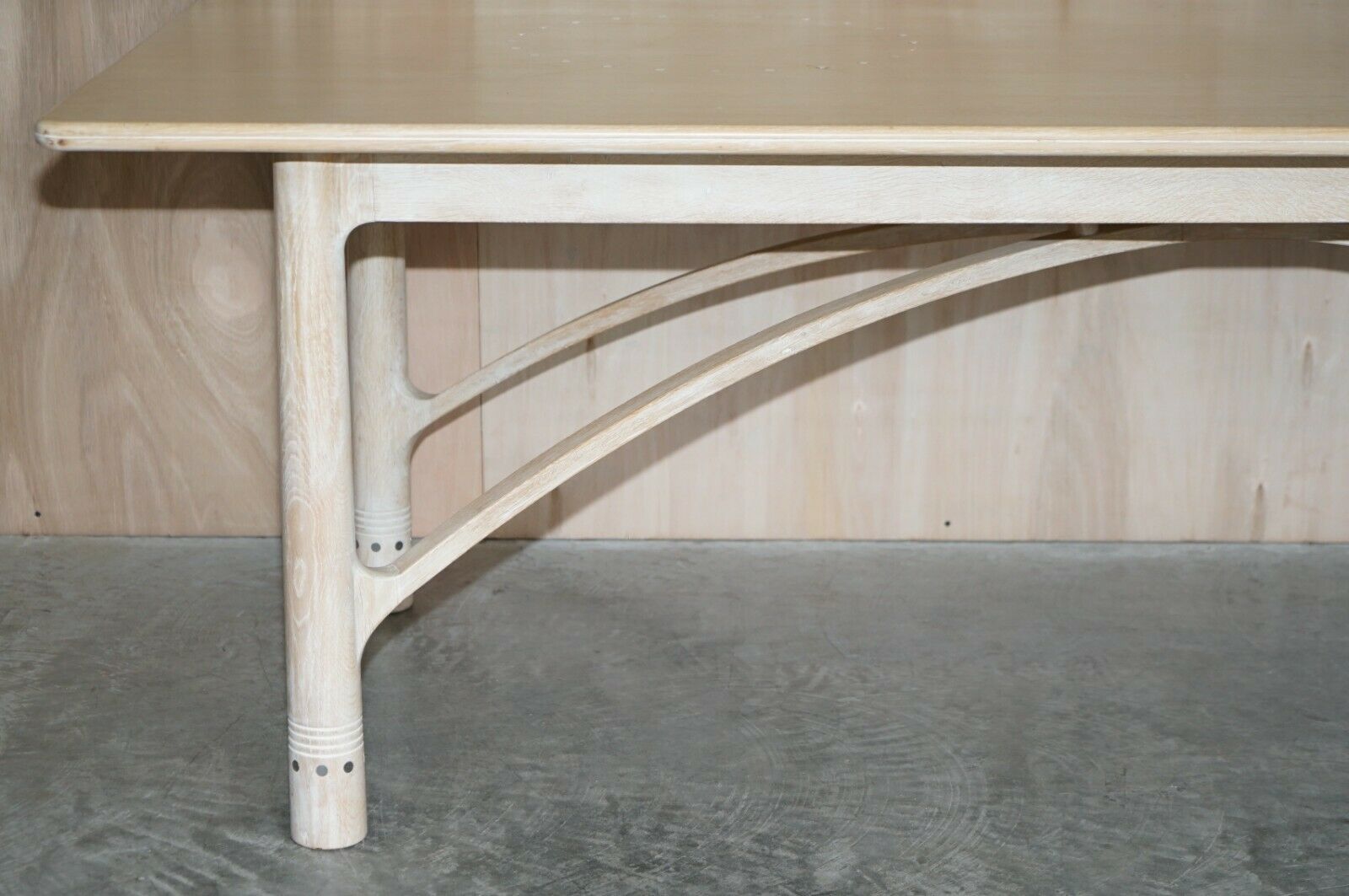 Limed Oak & Pewter Inlaid David Gregson Arts & Crafts Dining Table & 8 Chairs photo Furniture