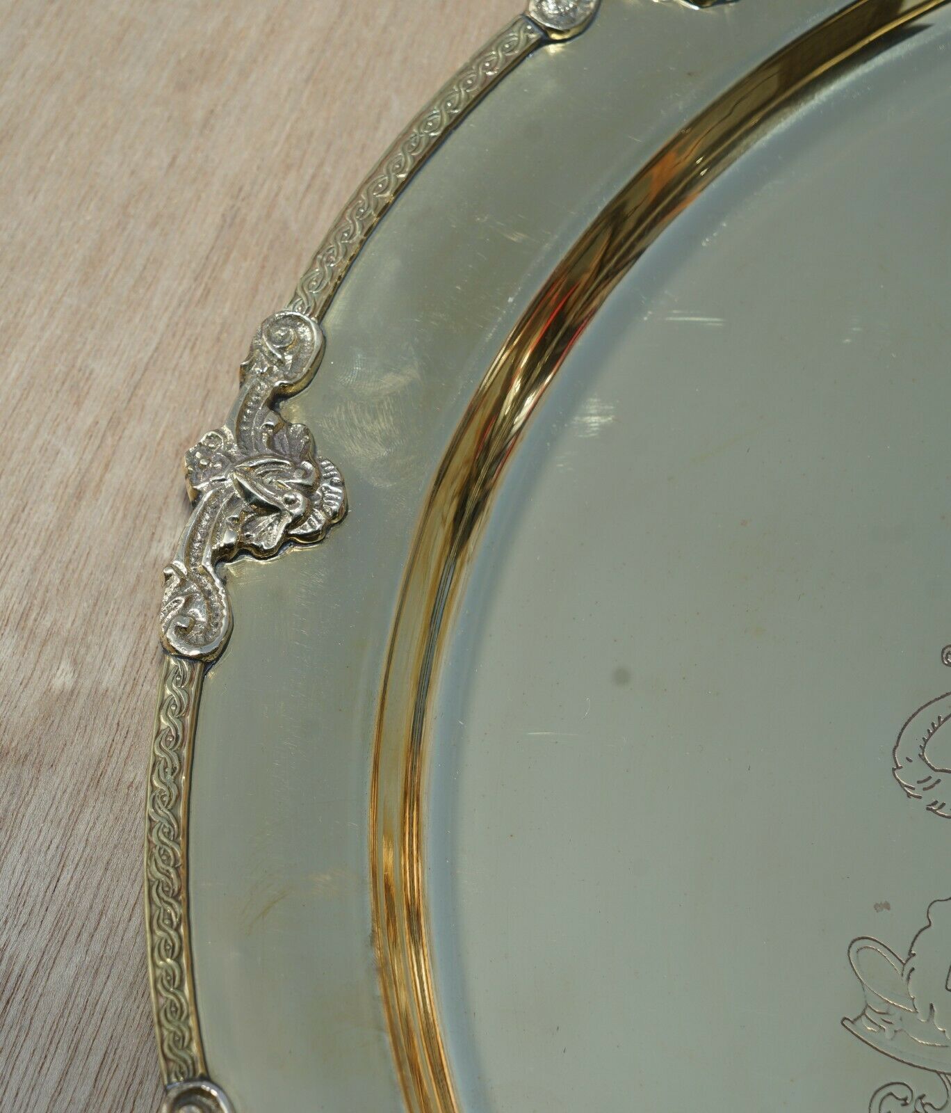 Home Decor 1 Of 4 King George Auguseue Frederick Arms Gilt Sterling Silver Plated Trays photo