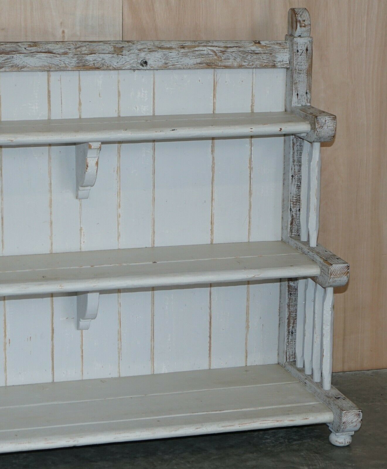 Antique Large Solid Oak Hand Painted Waterfall Bookcase Bookshelf Plant Display photo 3850.0