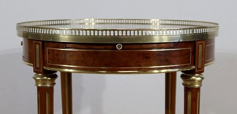 2781.0 Bouillotte Table In Mahogany And Carrare Marble, Louis XVI Style – Mid 19th Century photo