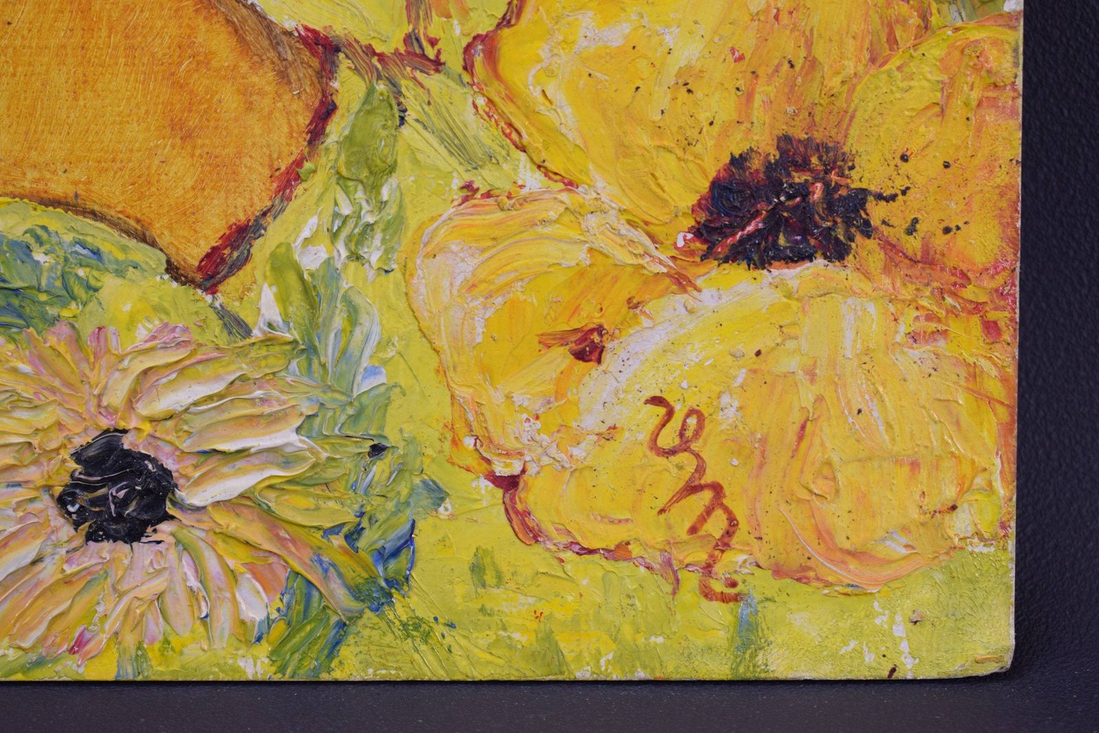 Yellow Oil Painting Woman Portrait Flowers photo 217.0