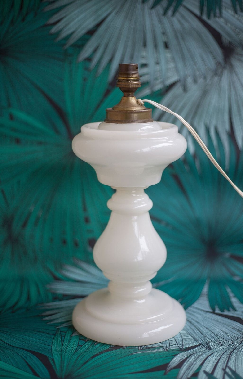 Opaline Glass Lamp Foot, Opaline Lamp, Living Room Lamp, Table Lamp, White Opaline, Interior Decoration, Opaline Lamp photo Lighting
