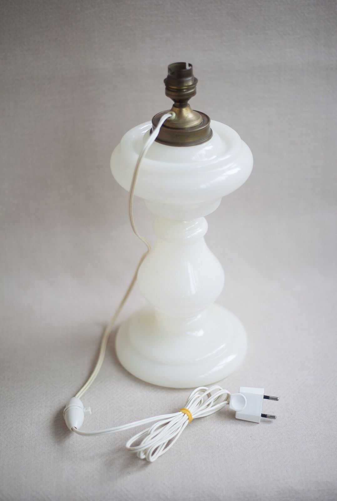 Opaline Glass Lamp Foot, Opaline Lamp, Living Room Lamp, Table Lamp, White Opaline, Interior Decoration, Opaline Lamp photo vintage