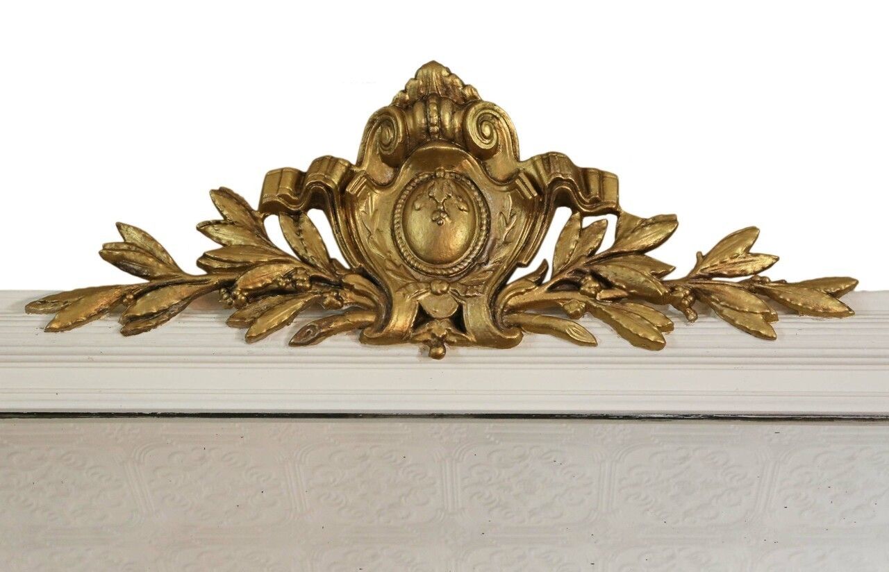19th Century Large Quality Gilt And White Overmantle Wall Mirror photo furniture