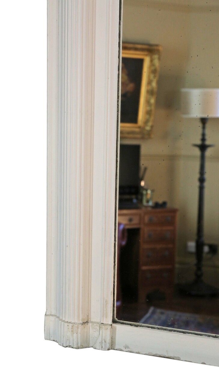 19th Century Large Quality Gilt And White Overmantle Wall Mirror photo vinterior