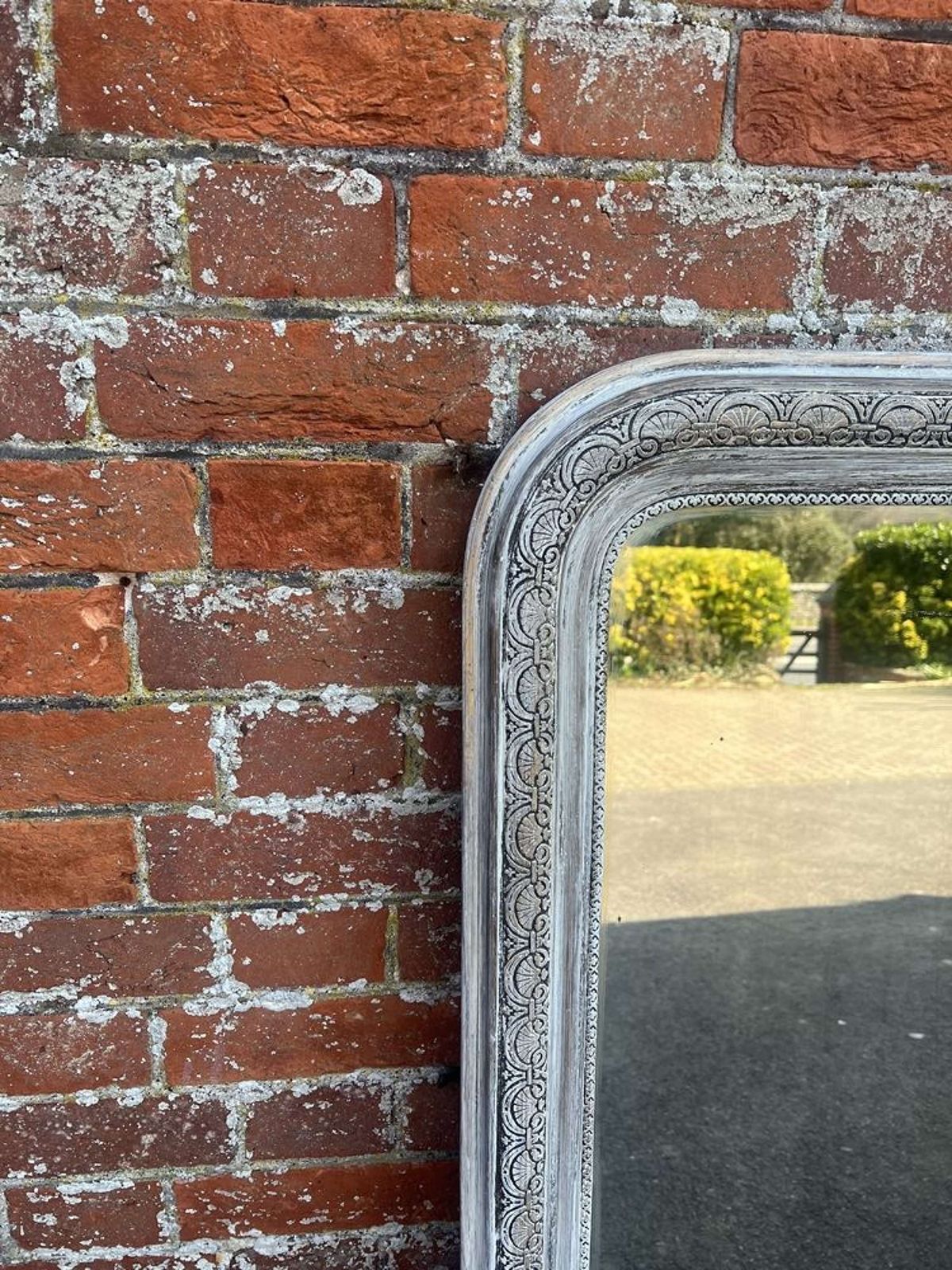 A Superb Large Antique French 19th C Arched Top Distressed Mirror photo furniture