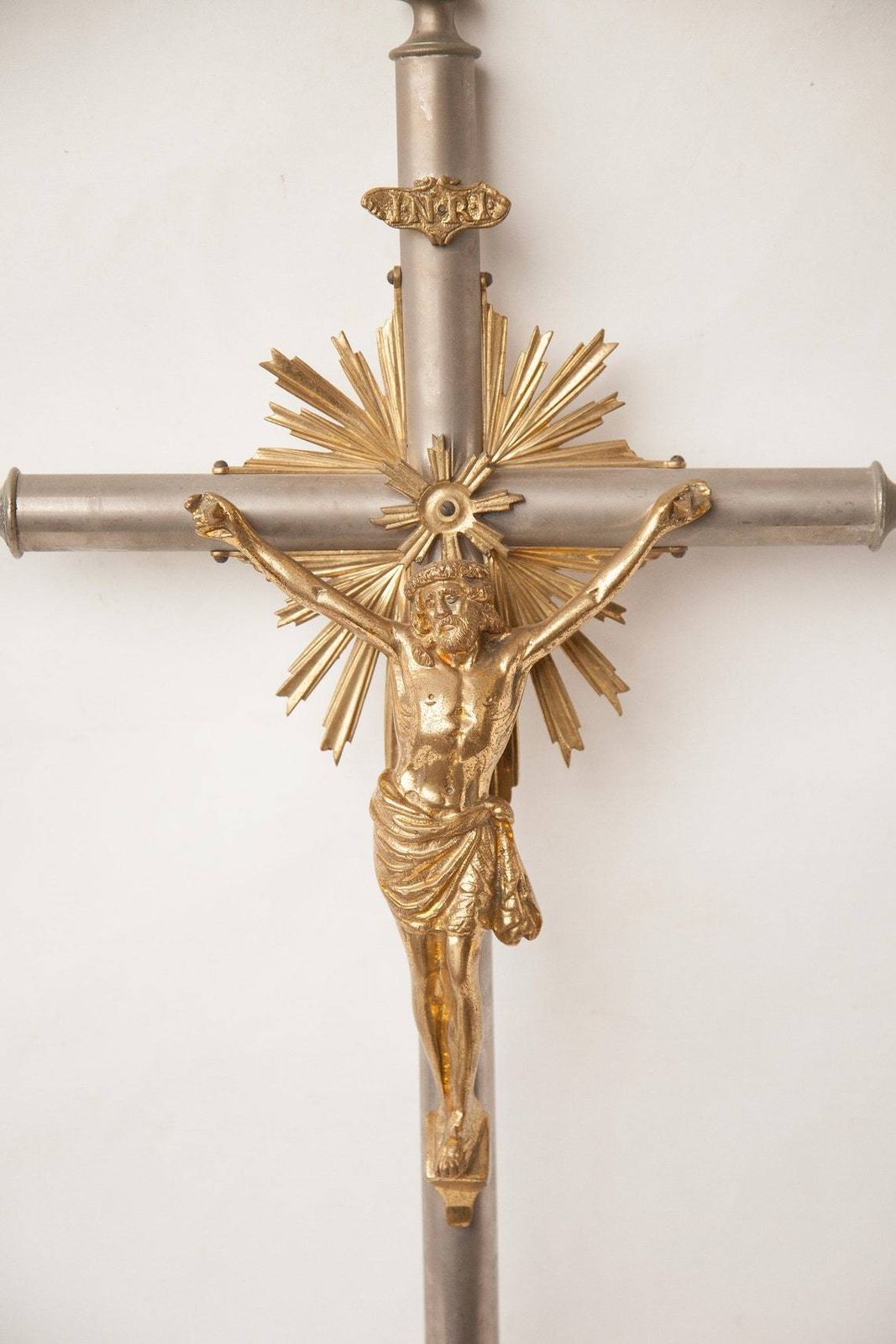 Vintage Cross, Great Antique Cross, Large Cross, Brass Cross, Crucifix, Religious Cross, Christ, Brass Religious Cross photo vinterior