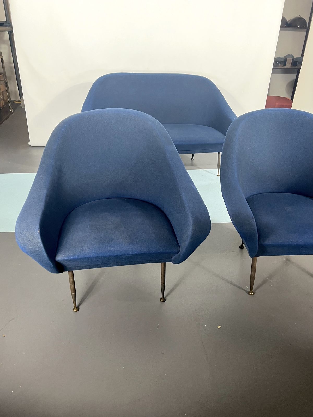 Mid Century Modern Loveseat And Armchairs By Gastone Rinaldi From 50s photo furniture
