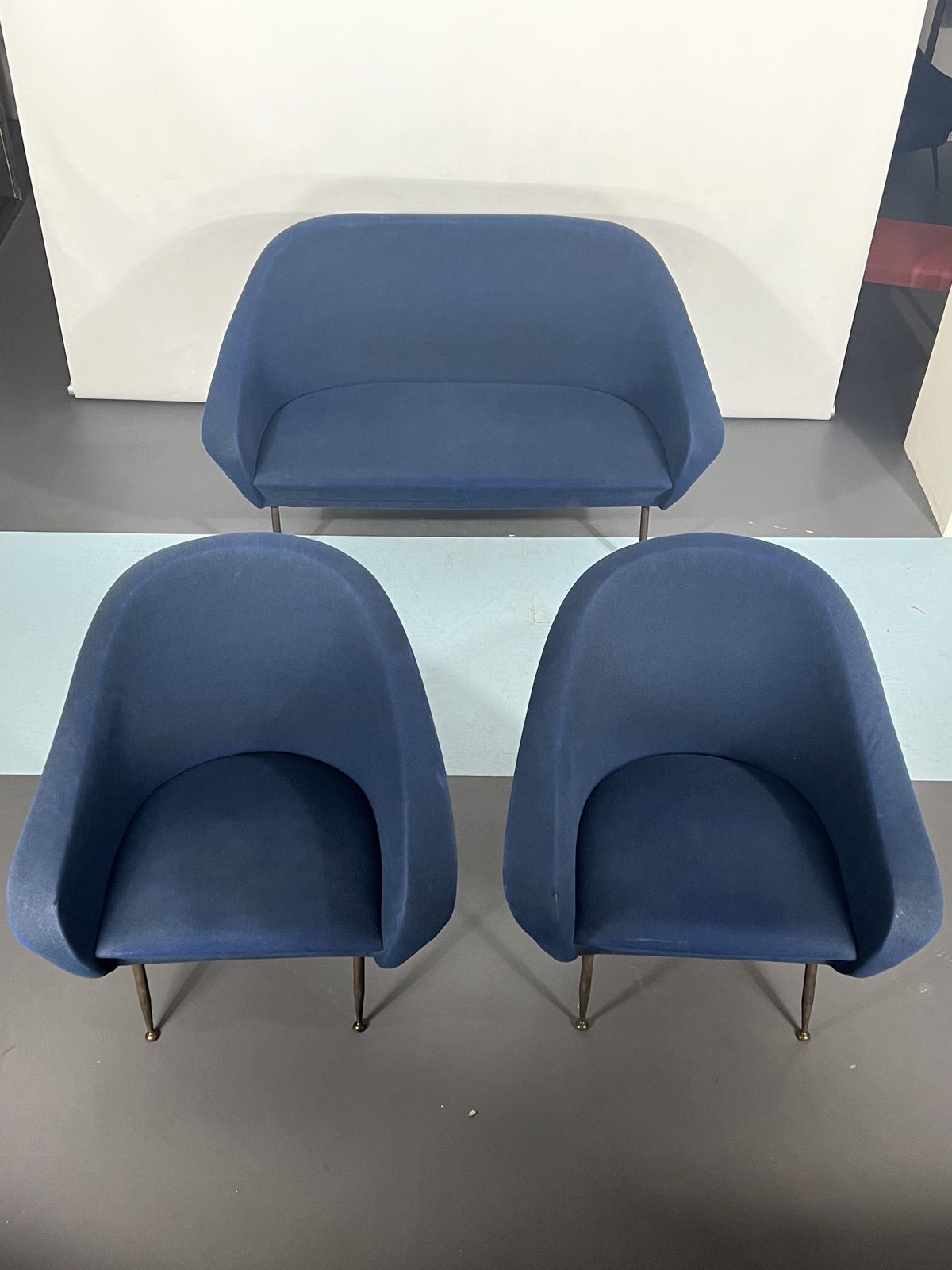 Mid Century Modern Loveseat And Armchairs By Gastone Rinaldi From 50s