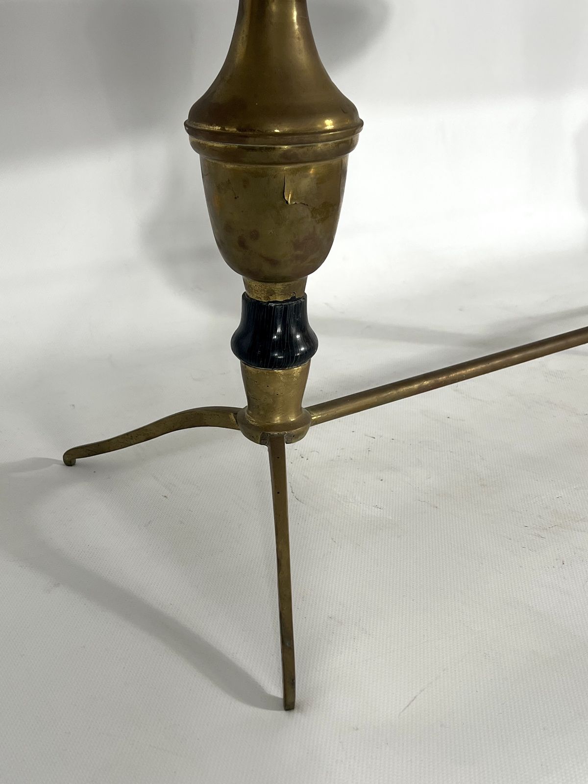 Furniture Vintage Brass And Marble Coffee Table. Italy 1950s photo
