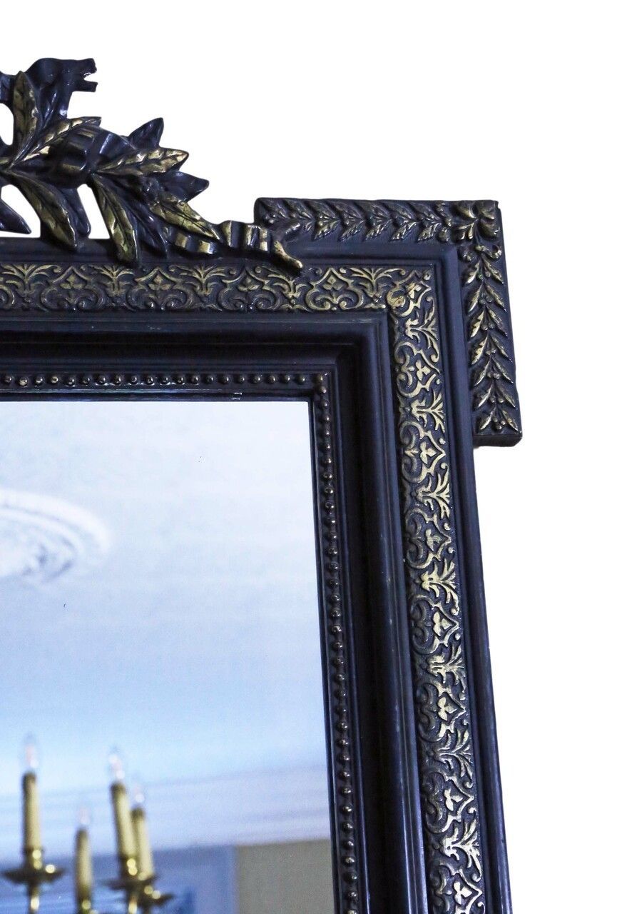 19th Century Large Quality Ebonised And Gilt Wall Mirror Overmantle photo for sale