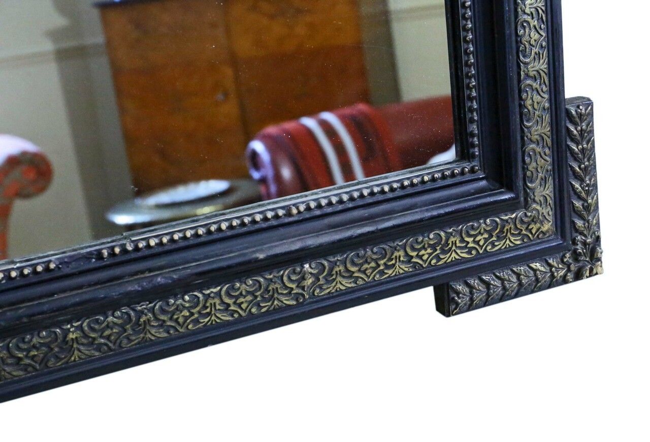19th Century Large Quality Ebonised And Gilt Wall Mirror Overmantle photo buy