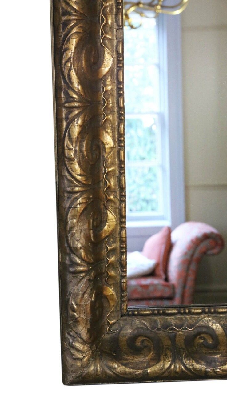 19th Century Very Large Quality Gilt Wall Mirror Overmantle photo Home Decor