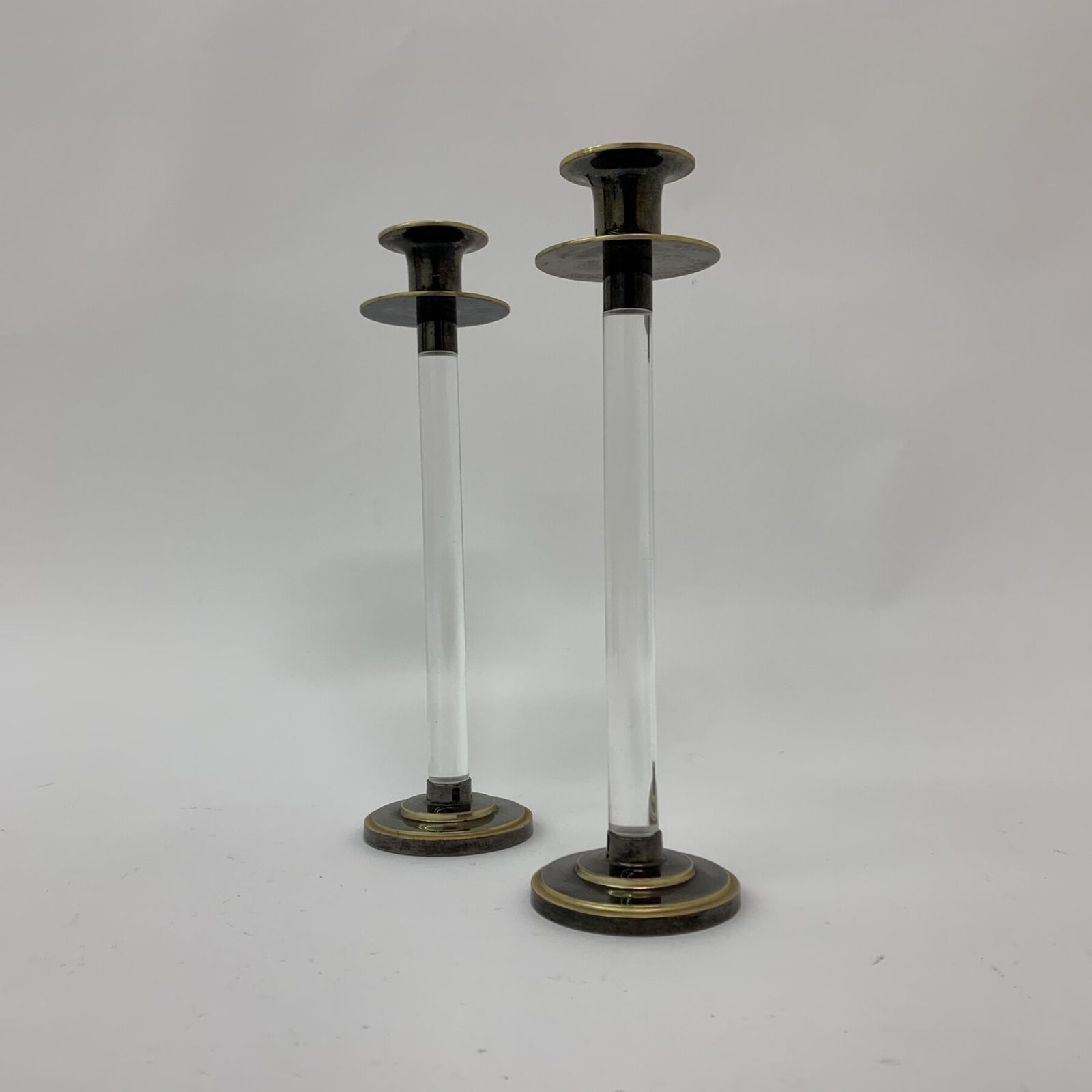 Set Van 2 Caravell Lucite Kandelaars, Jaren 1970 photo furniture