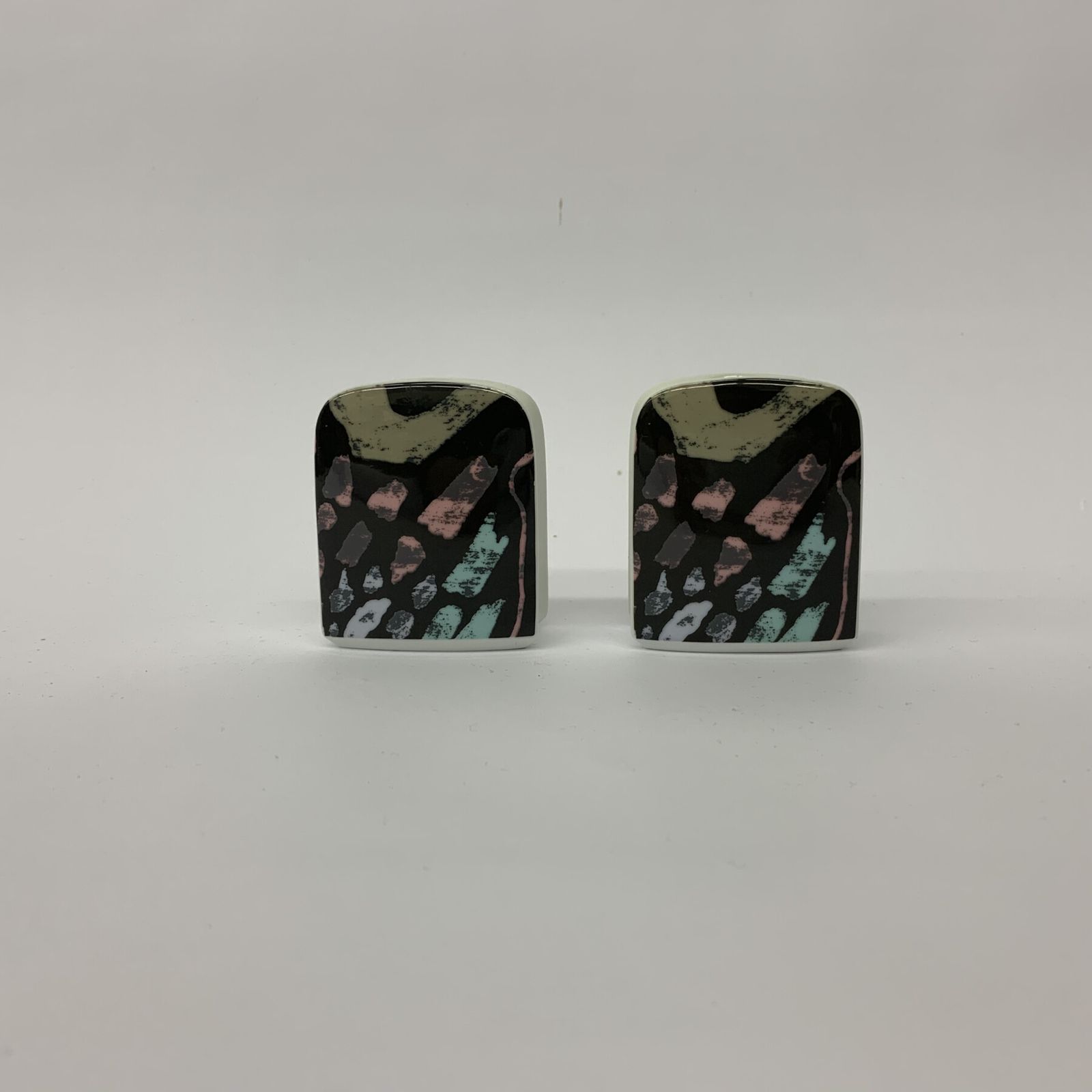 Thomas Porcelain Vase By Rosenthal And Set Of 2 Candle Holders , 1980’s Memphis Style photo for sale