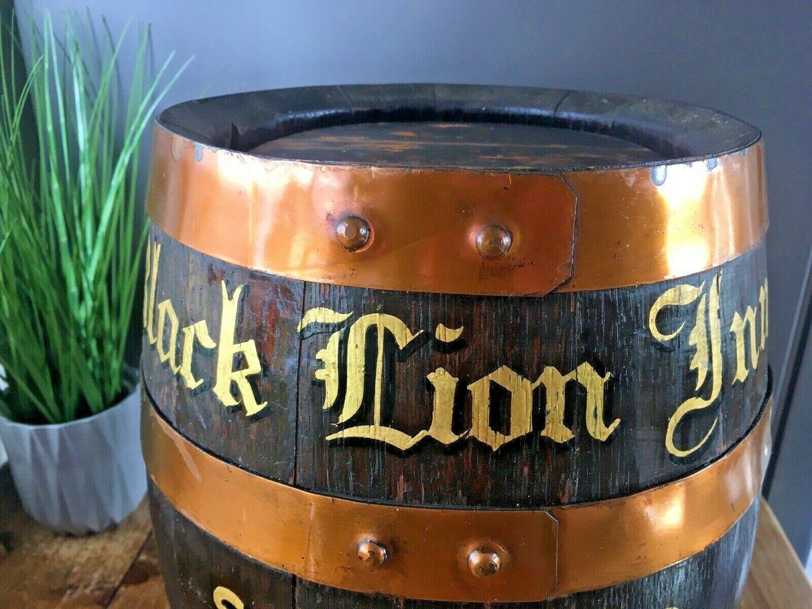 Stunning Black Lion Inn Sherry Pub Display Barrel Cask Keg Stool Plant Pot Stand photo 199.0