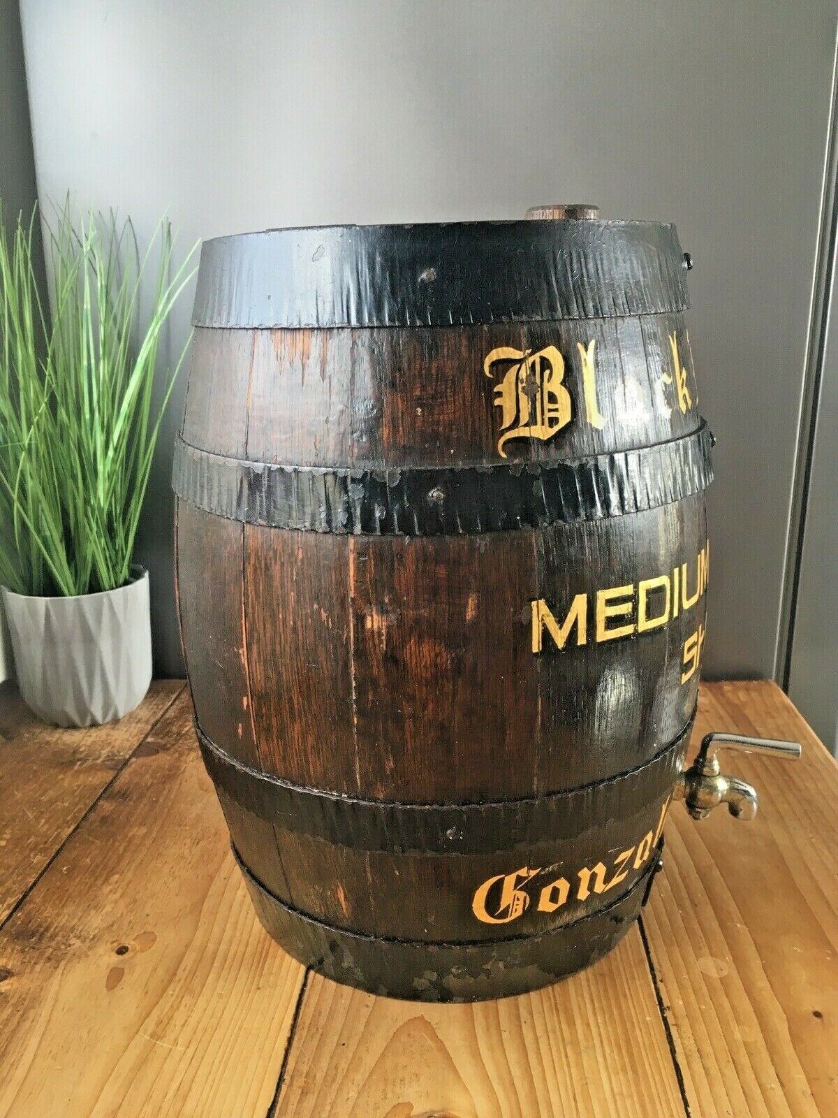 Stunning Black Lion Inn Sherry Pub Display Barrel Keg Cask Stool Plant Pot Stand photo 199.0