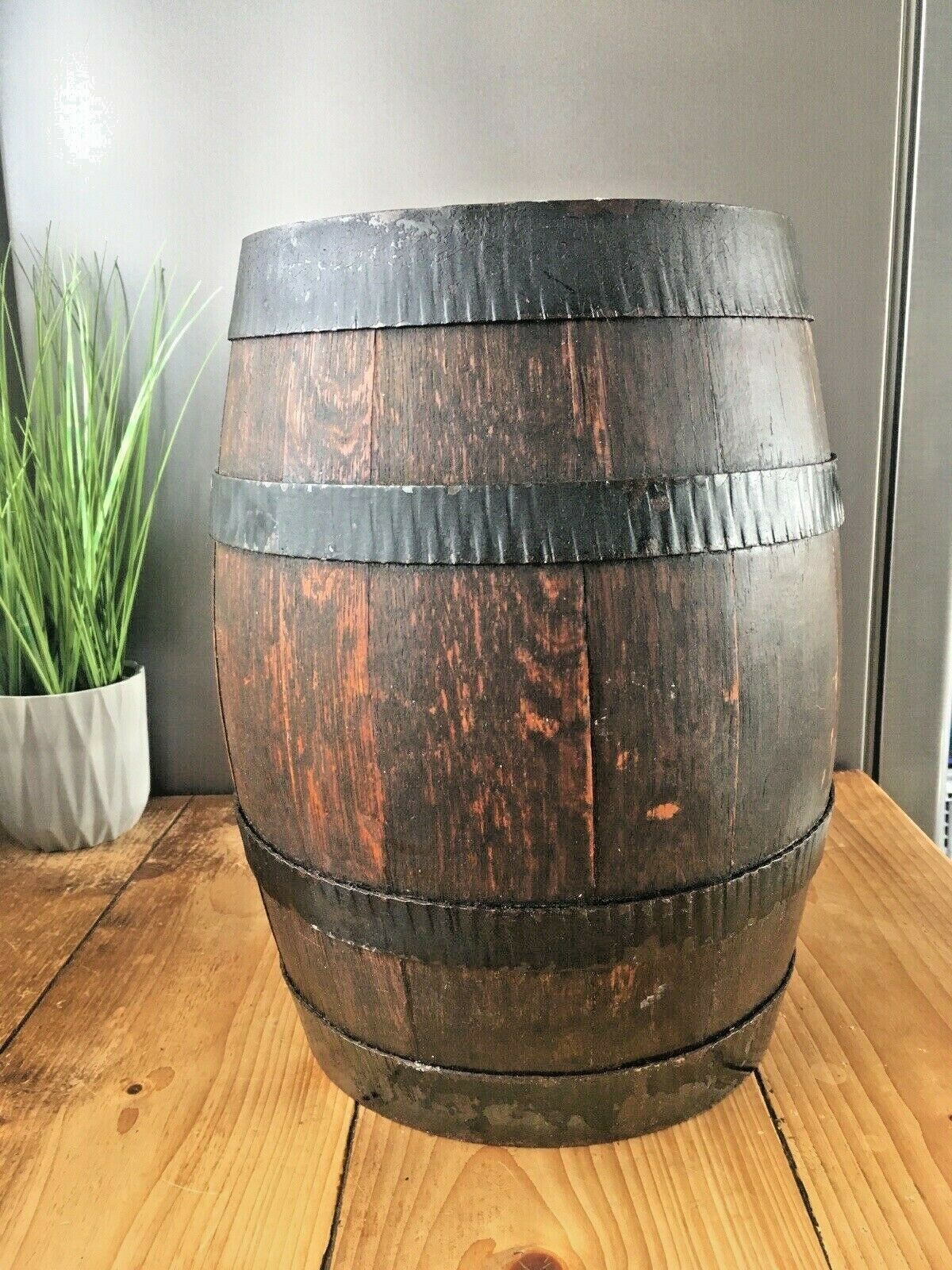 Stunning Black Lion Inn Sherry Pub Display Barrel Keg Cask Stool Plant Pot Stand photo vinterior