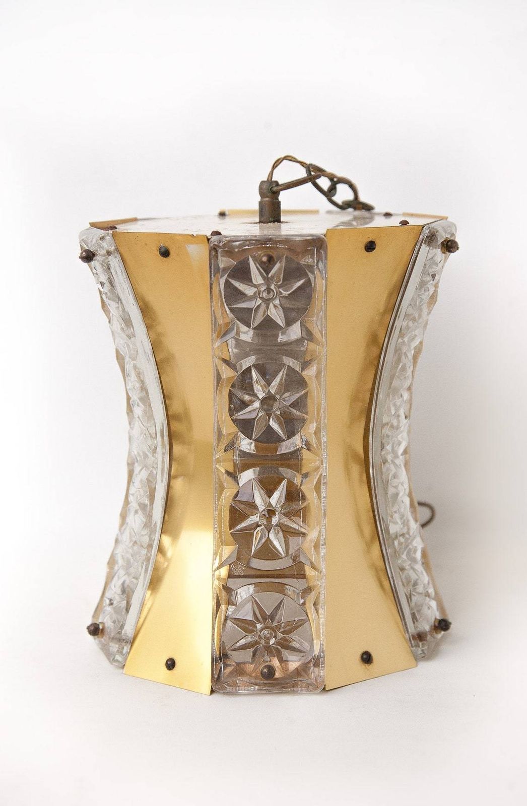 photo furniture Vintage Suspension  Glass Suspension  Brass Suspension  Glass And Brass Chandelier  Interior Décor  Vitrika Ceiling Lamp Style  During Light