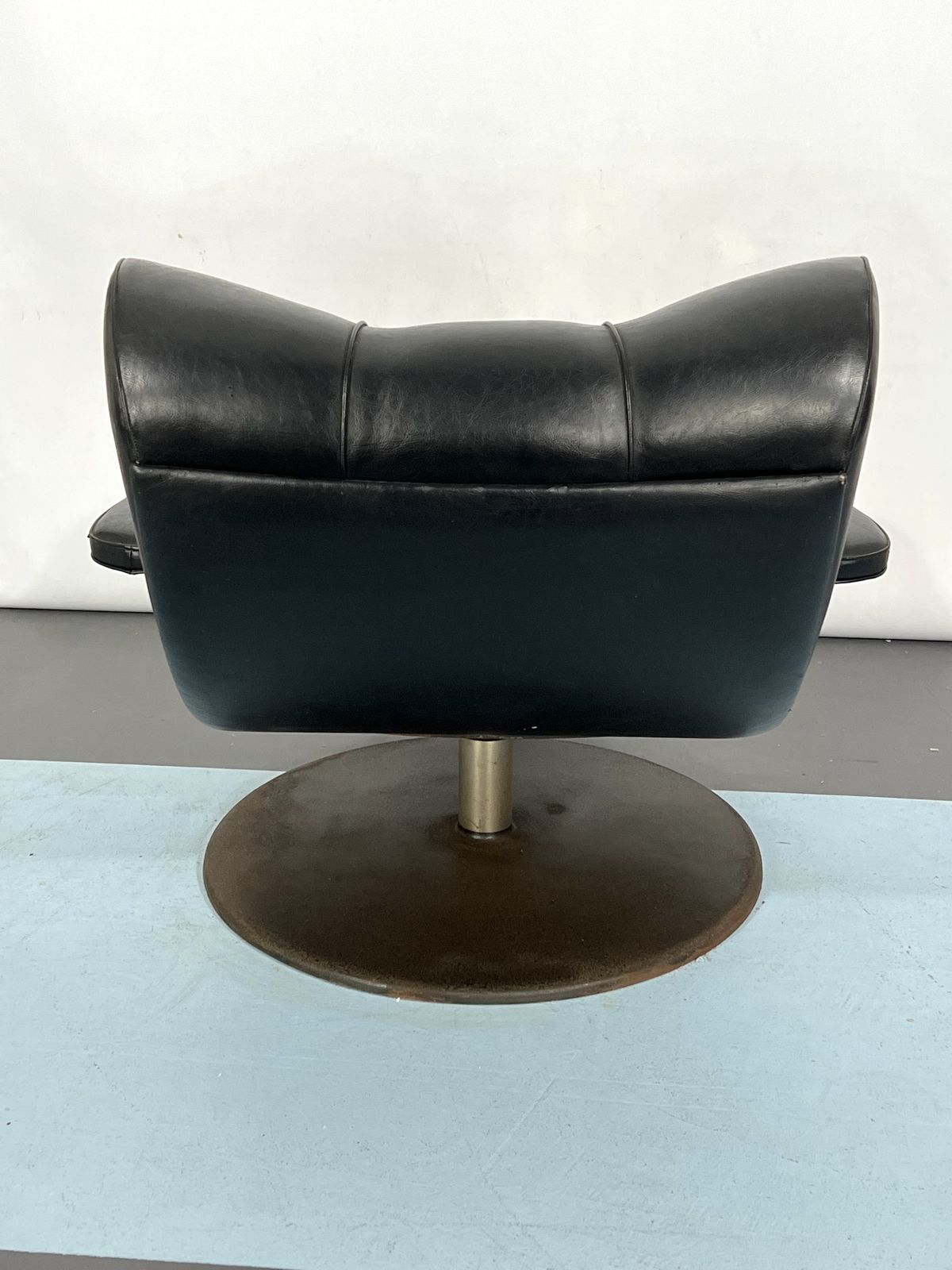Vintage Italian Black Swivel Armchair From 60s photo vinterior