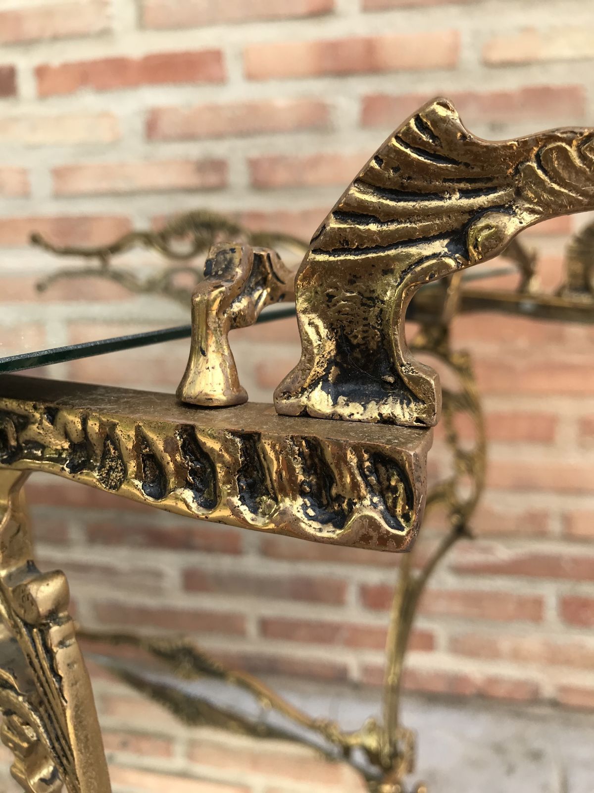 photo vinterior Baroque Style Brass Two Tier Bar Cart, 1950s