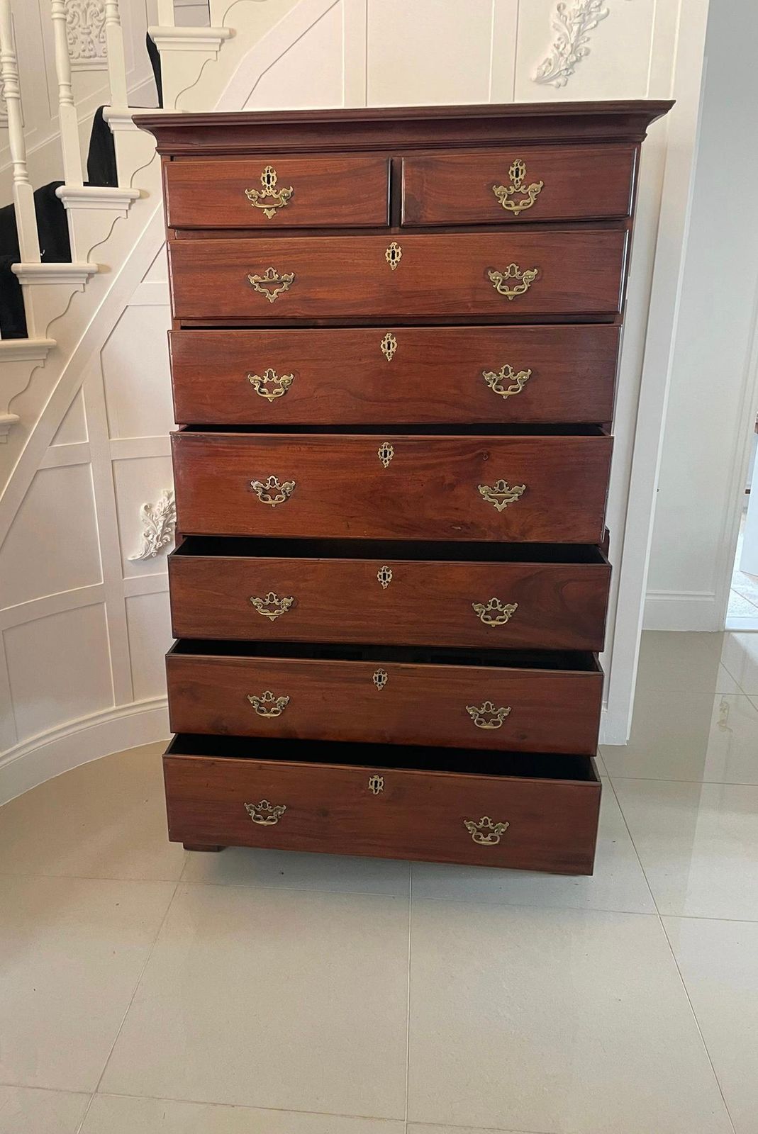 Magnificent Antique George III Mahogany Chest On Chest photo for sale