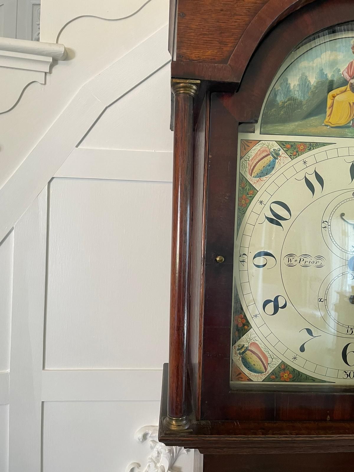 Antique Oak And Mahogany Grandfather Clock By W Prior, Skipton photo vinterior