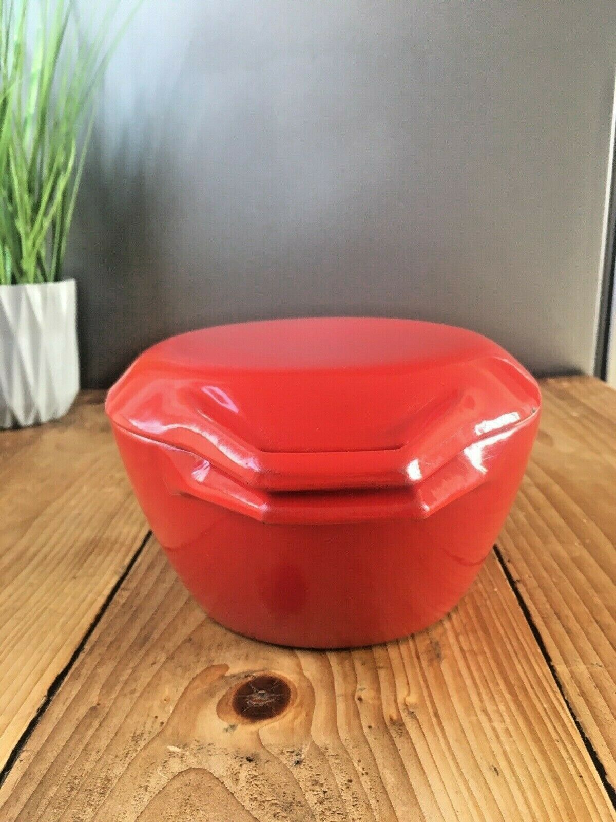 Mid Century Danish Nacco D1 Michael Lax Red Cast Iron Casserole Dish Dutch Oven photo Home Decor