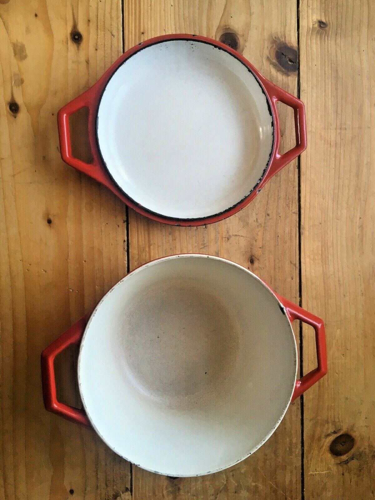 Mid Century Danish Nacco D1 Michael Lax Red Cast Iron Casserole Dish Dutch Oven photo vinterior