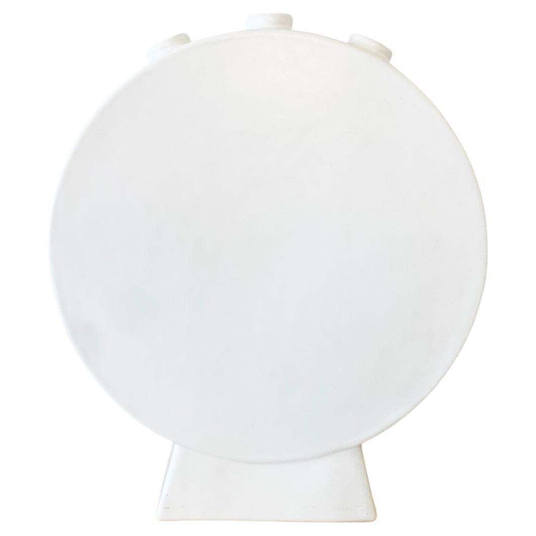 White Ceramic Tulip Vase By Pol Chambost, France, 1940s