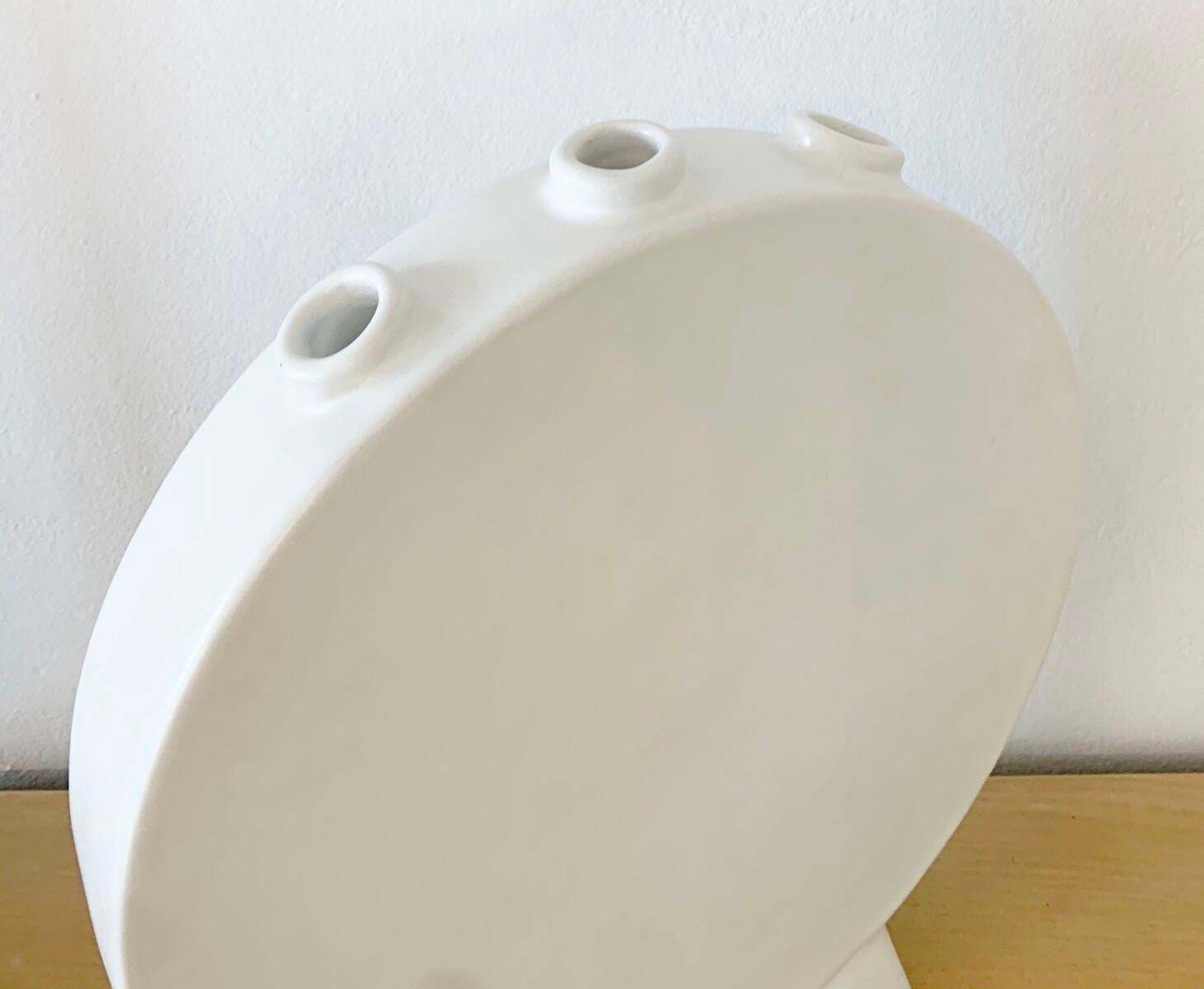 White Ceramic Tulip Vase By Pol Chambost, France, 1940s photo buy