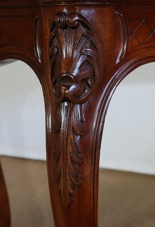 Furniture Middle Table In Solid Mahogany, Louis XV Style, 19th Century photo