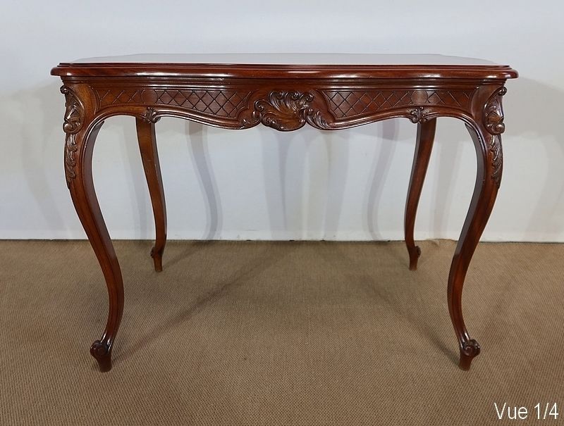 photo vinterior Middle Table In Solid Mahogany, Louis XV Style, 19th Century