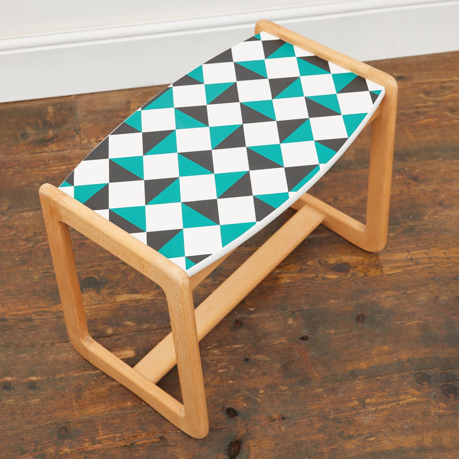 Gplan Style Mid Century Nest Of Tables With Hand Painted Geometric Pattern photo vinterior