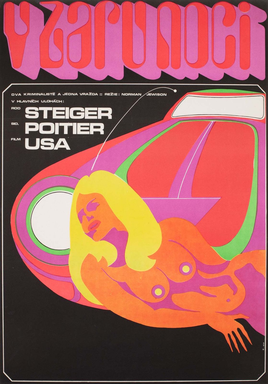 In The Heat Of The Night 1970 Czech A1 Film Poster, Kaplan